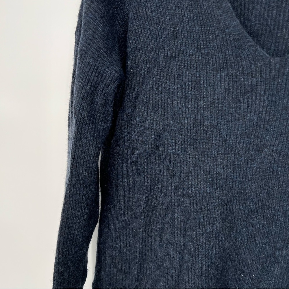 Madewell Warmlight‎ V-Neck Pullover Sweater, Navy, Size L - Picture 6 of 13